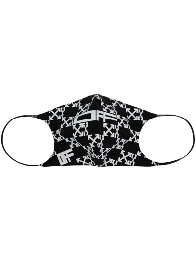 Shop Off-white Arrows Monogram-print Face Mask In Schwarz