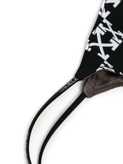 Off-white Arrows Monogrammed Cotton Face Mask In Schwarz