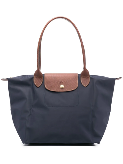 Shop Longchamp Medium Le Pliage Tote Bag In Blue