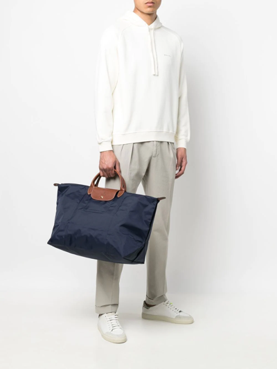 Longchamp Le Pliage Holdall In Blue