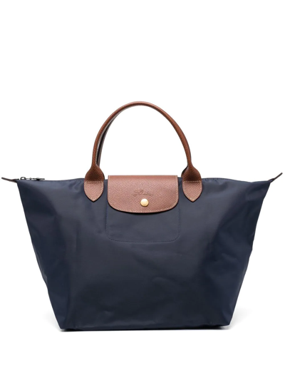 Shop Longchamp Medium Le Pliage Tote Bag In Blue