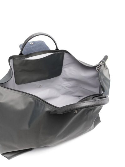 Longchamp Large Le Pliage Green Holdall In Grey