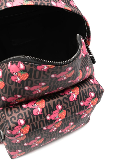 Shop Moschino Mouse-print Zip-around Backpack In Pink