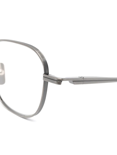 Shop Dita Eyewear Vers-two Rounded-frame Glasses In Silber