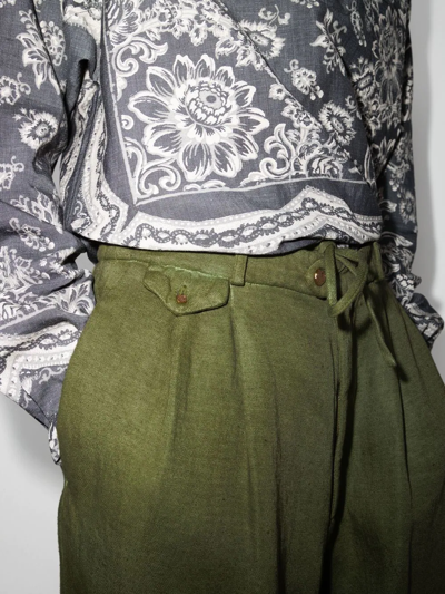 Shop Nick Fouquet Uggero Tie-dye Linen Trousers In Green