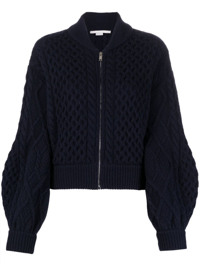 Shop Stella Mccartney Zipped-up Knit Cardigan In Blau