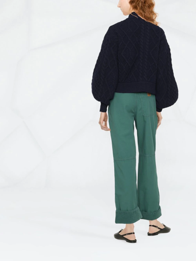 Shop Stella Mccartney Zipped-up Knit Cardigan In Blau