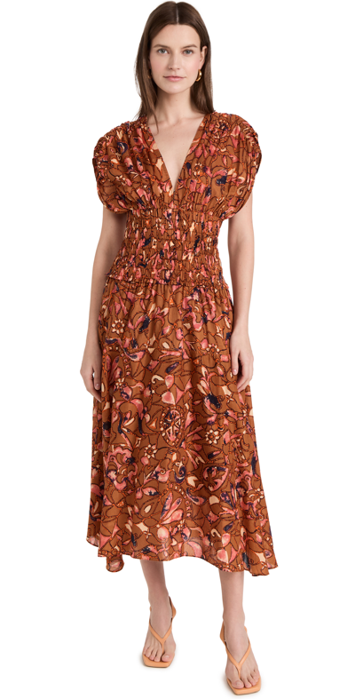 Shop A.l.c Lucia Dress In Bronze Tone Multi