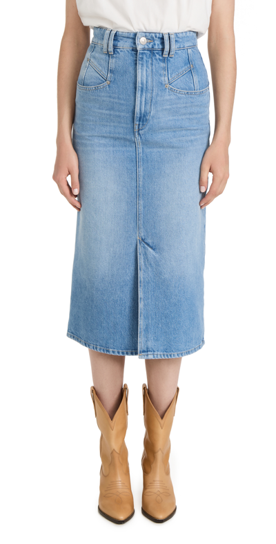 Shop Isabel Marant Dipoma Denim Midi Skirt In Blue