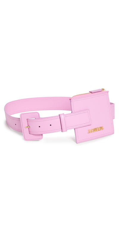 Shop Jacquemus La Ceinture Carrée Wallet Belt In Light Pink