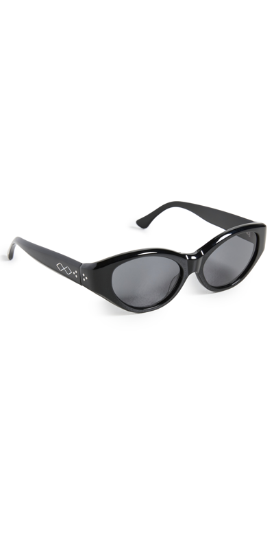 Shop Karen Wazen Scarlett Sunglasses In Black/ Black