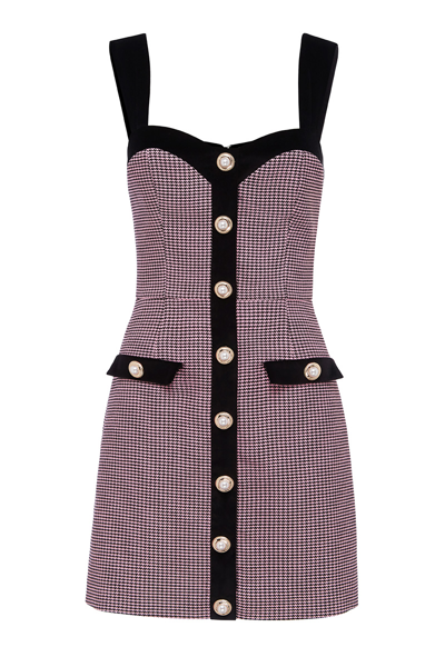 Shop Rebecca Vallance -  Basinger Mini Dress  - Size 6 In Black/pink