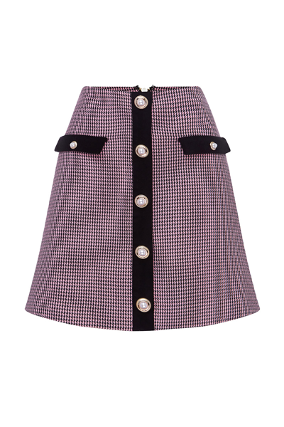 Shop Rebecca Vallance -  Basinger Skirt  - Size 14 In Black/pink