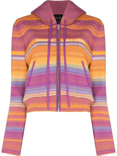Shop Marc Jacobs The Cropped Zip Hoodie In Purple