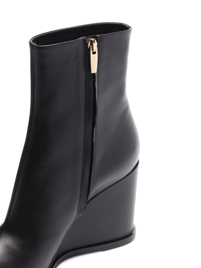 Shop Gianvito Rossi Glove 85mm Wedge Ankle Boots In Black