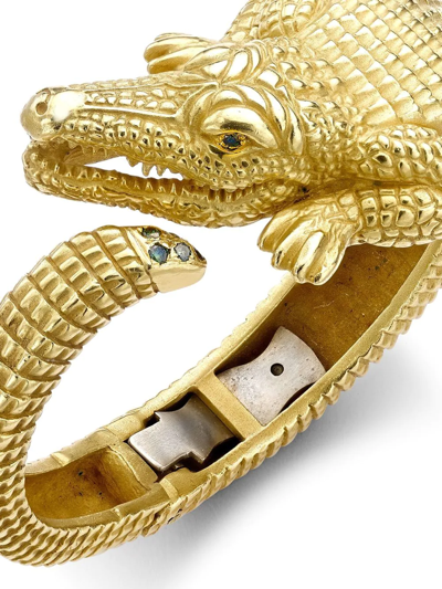 18K黄金钻石镶嵌鳄鱼造型手镯