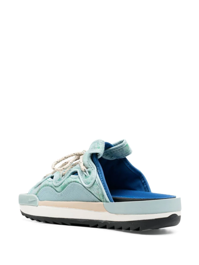 Nike Lace-up Detail Pool Slides In Blau