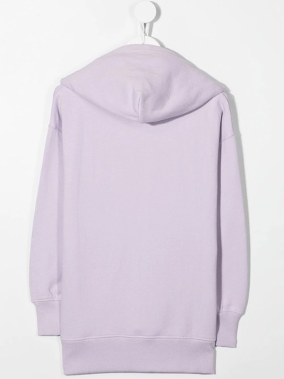 Shop Molo Long-sleeve Cotton Hoodie In Purple