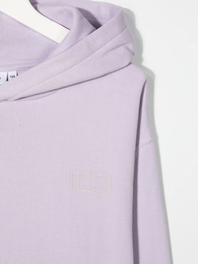 Shop Molo Long-sleeve Cotton Hoodie In Purple