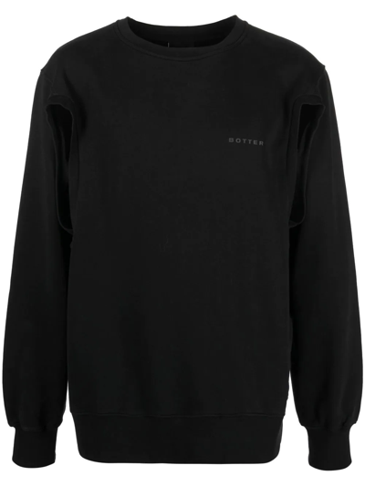 Shop Botter Logo-print Organic-cotton Sweatshirt In Black