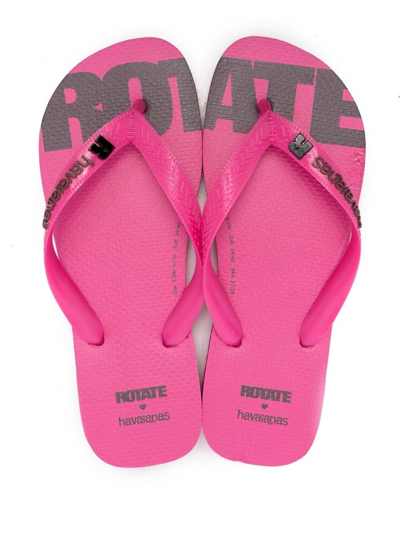 Shop Rotate Birger Christensen Thong-strap Flip-flops In Rosa