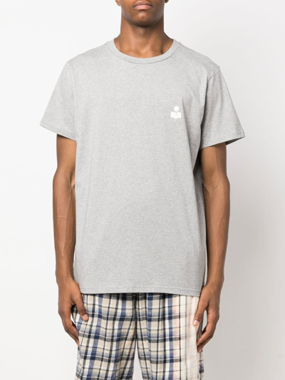 Shop Isabel Marant Logo-print Short-sleeve T-shirt In Grau