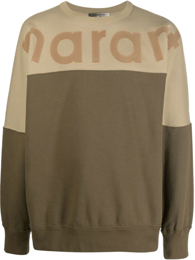 Shop Isabel Marant Colour-block Logo-print Sweatshirt In Nude
