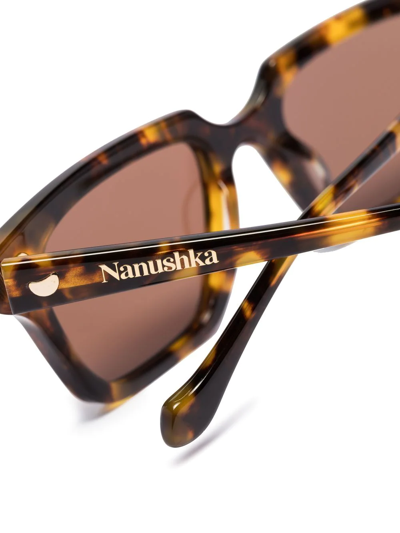 Shop Nanushka Cadao Oversize-frame Sunglasses In Brown