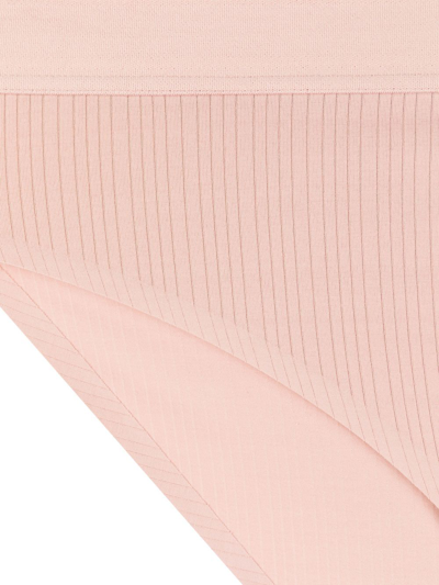 Shop Wolford Beauty Ribbed Cotton Briefs In Pink