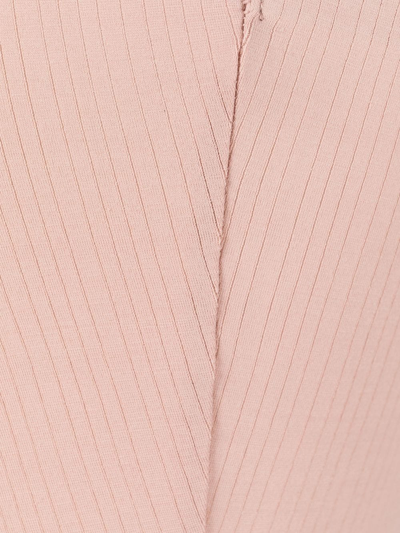 Fine-ribbed Thong Bodysuit In Powder Pink