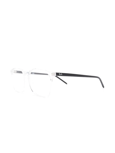 Ray Ban Transparent Square-frame Eyeglasses In White