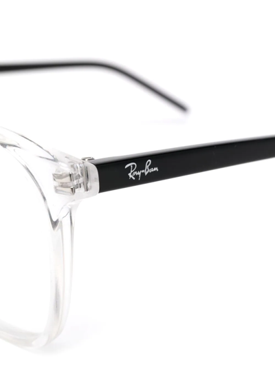 Ray Ban Transparent Square-frame Eyeglasses In White