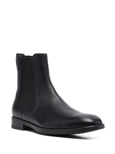 Shop Tom Ford Grained Leather Ankle Boots In Black
