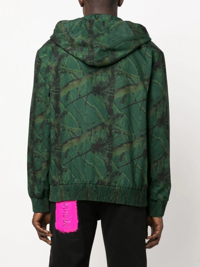 Shop Just Don Zipped Hooded Jacket In Green