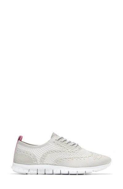 Cole Haan Zerøgrand Stitchlite Wingtip Oxford Sneaker In Oyster Mushroom Knit / Snake
