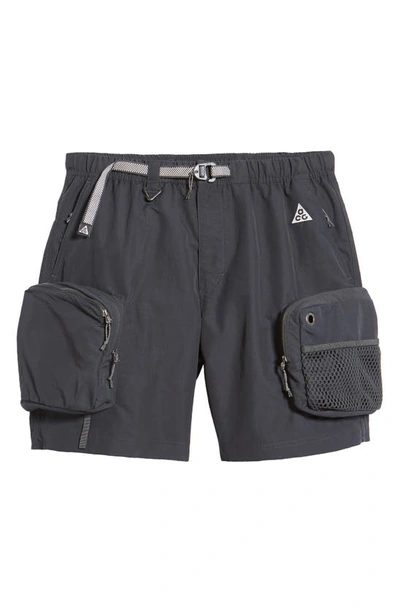 Shop Nike Acg 'snowgrass' Cargo Shorts In Dark Smoke Grey/ Summit White