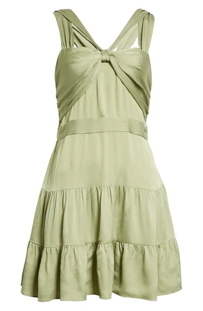 Shop Ted Baker Phoenyx Knot Frot Tiered Dress In Mid Green