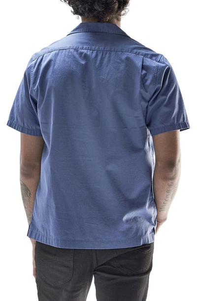 Shop Lee Chetopa Cotton Short Sve Button-up Shirt In Twilight Blue