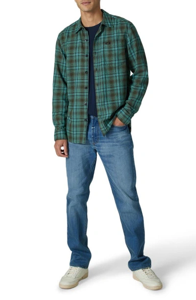 Shop Lee Plaid Cotton Flannel Button-up Shirt In Frontier Olive