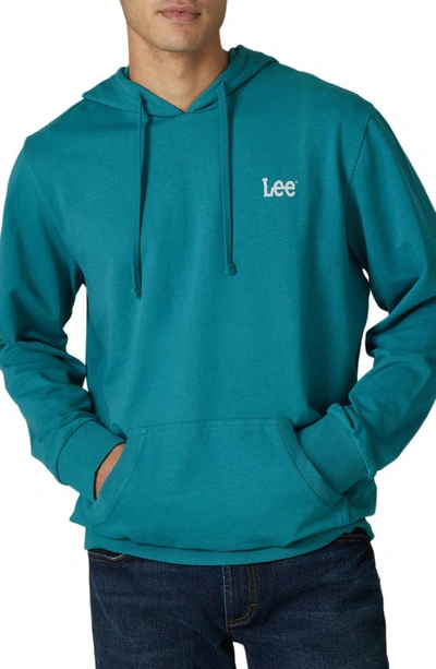 Shop Lee Logo Graphic Hoodie In Midway Teal