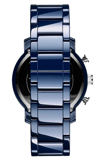 Shop Mvmt Watches Chronograph Ceramic Bracelet Watch, 45mm In Blue