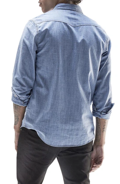 Shop Lee Western Chambray Snap-up Shirt In Navy