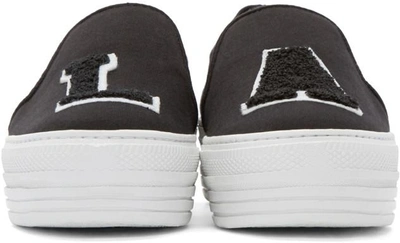 Shop Joshua Sanders Black 'la' Platform Slip-on Sneakers