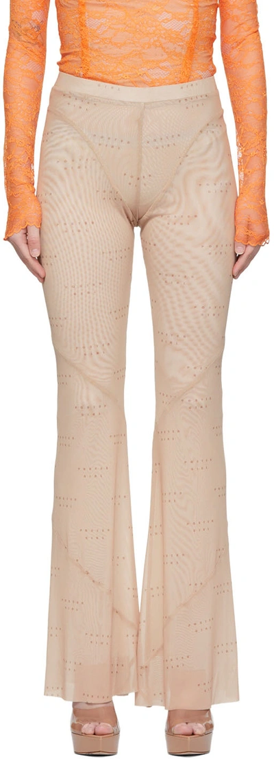 Poster Girl Camilla Logo Print Flared Trousers In Sand