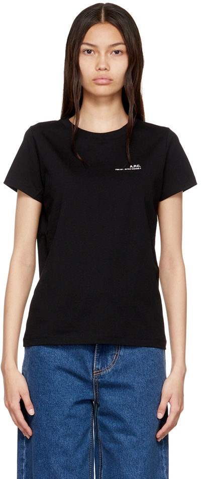 Shop Apc Black Polyester T-shirt In Lzz Black