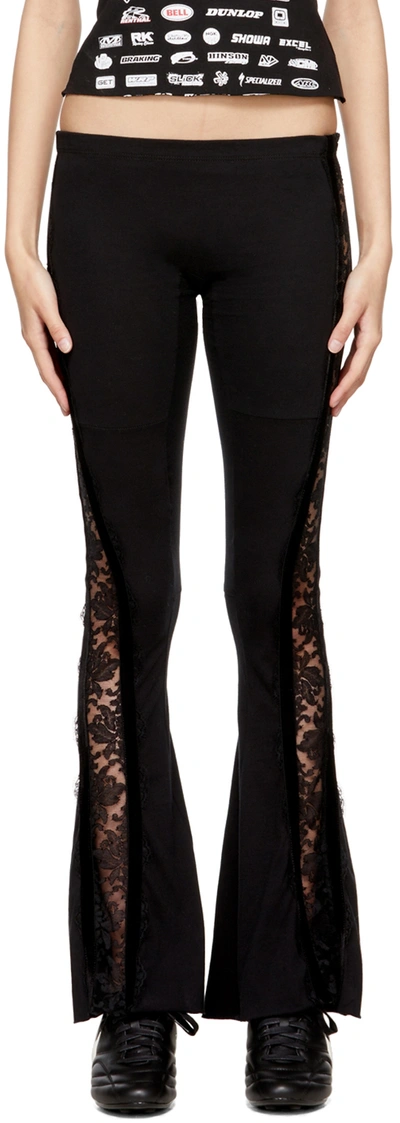 Shop Mimi Wade Black Cotton Trousers In Blue