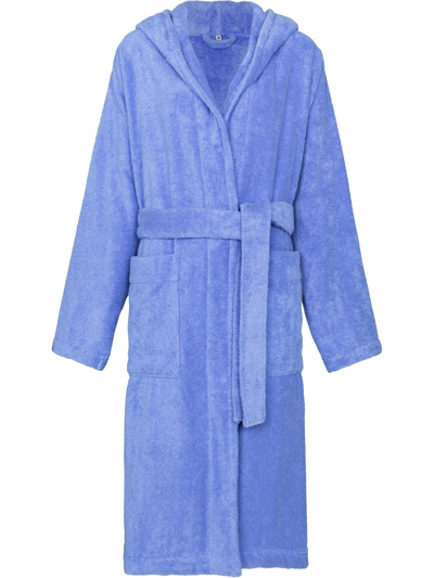 Tekla Hooded Midi Robe In Blue