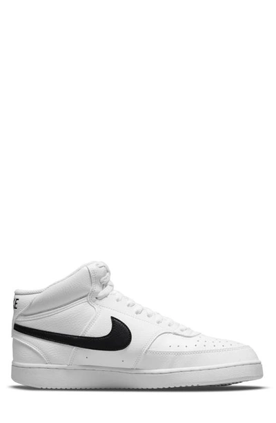 Shop Nike Court Vision Mid Next Nature Mid Top Sneaker In White/ Black/ White