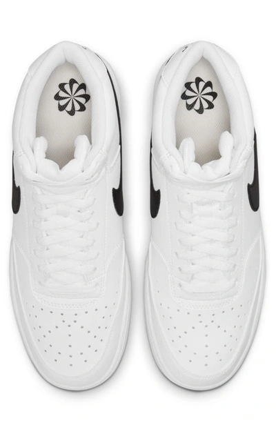 Nike Court Vision Low Sneaker In White/ Black/ White