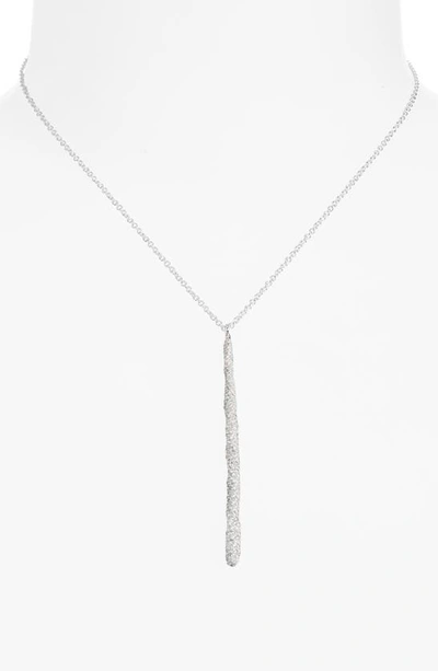 Shop Ippolita Stardust Pavé Diamond Squiggle Stick Pendant Necklace In Silver